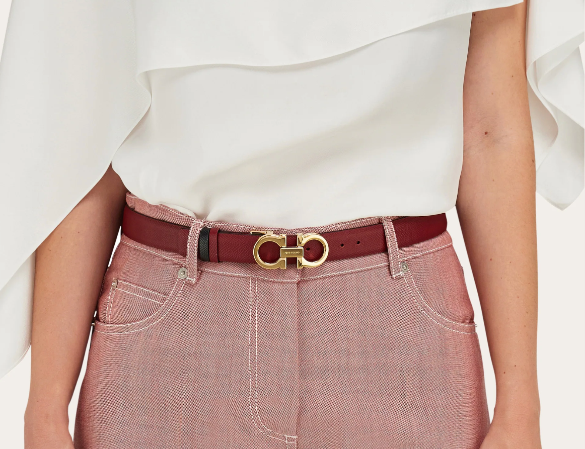 That Lung Salvatore Ferragamo Adjustable Reversible Gancini Belt 'Burgundy' 23A565-780393