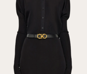 That Lung Salvatore Ferragamo Adjustable Gancini Belt 'Black' 230118-751187