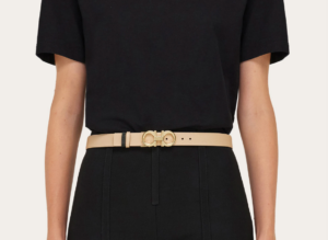 That Lung Salvatore Ferragamo Gancini Belt 'Macadamia' 23A565-674559