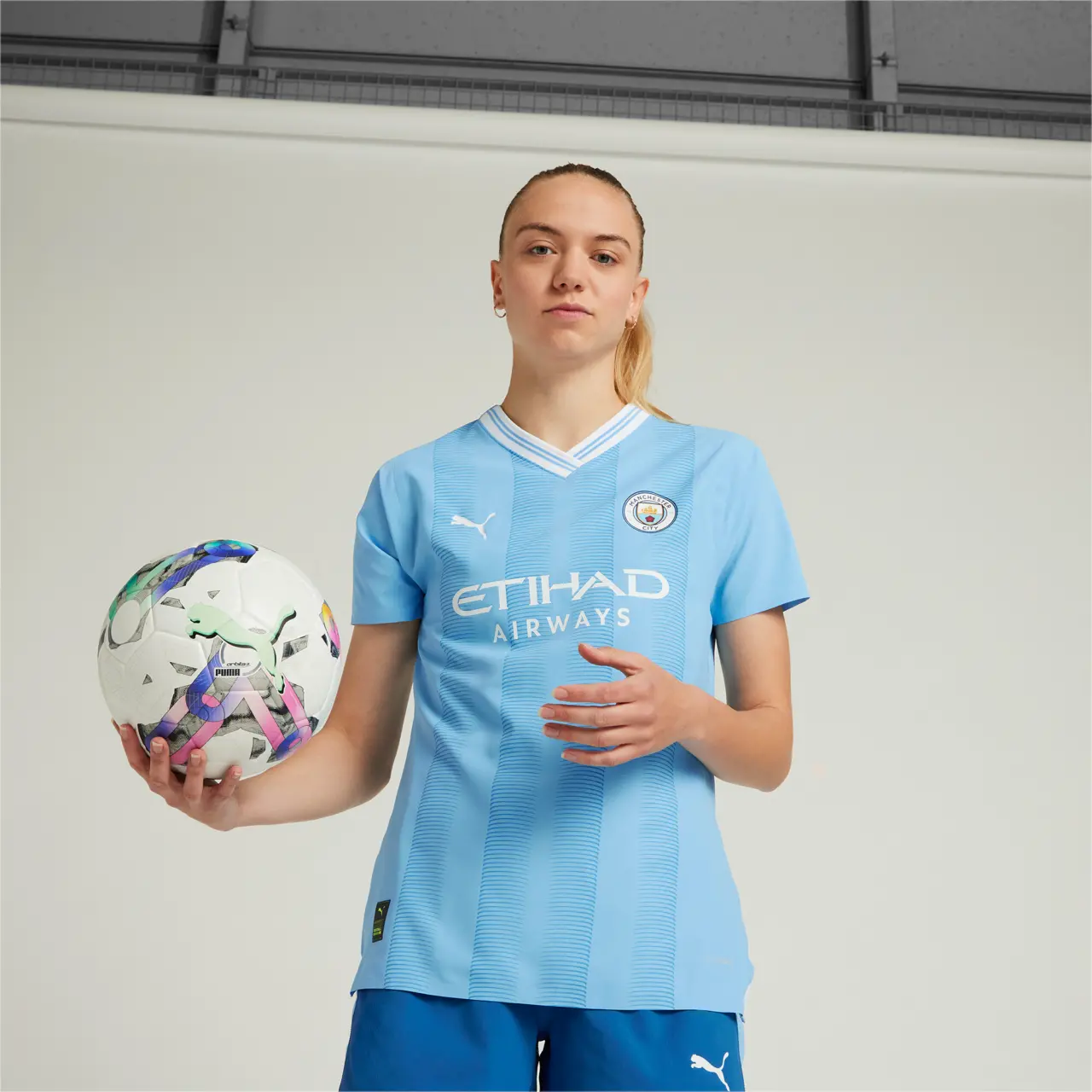 Ao Puma Manchester City 23/24 Home Jersey 'Blue White' 770440-01