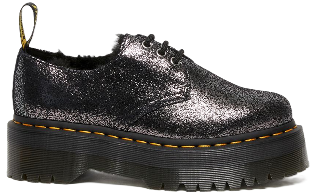 Giay Dr. Martens 1461 Faux Fur-Lined Metallic Leather 'Black' 27957012