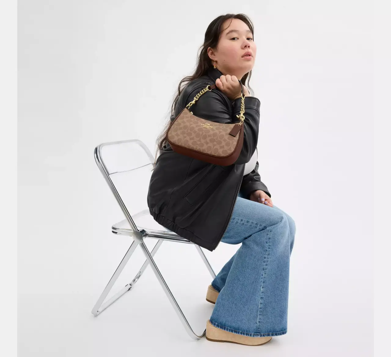 Tui Coach Teri Shoulder Bag In Signature 'Brown' CV933-IMXHE