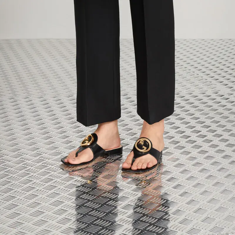 Dep Gucci Blondie Thong Sandal 'Black' 739048-C9D00-1000
