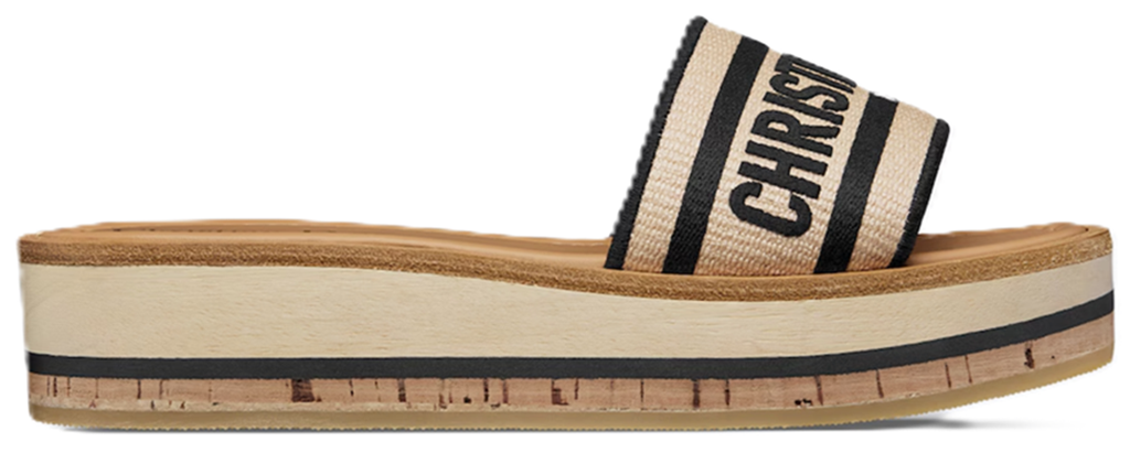 Dep Christian Dior Dway Platform Slide 'Natural Raffia' KCO052ECJ-S900