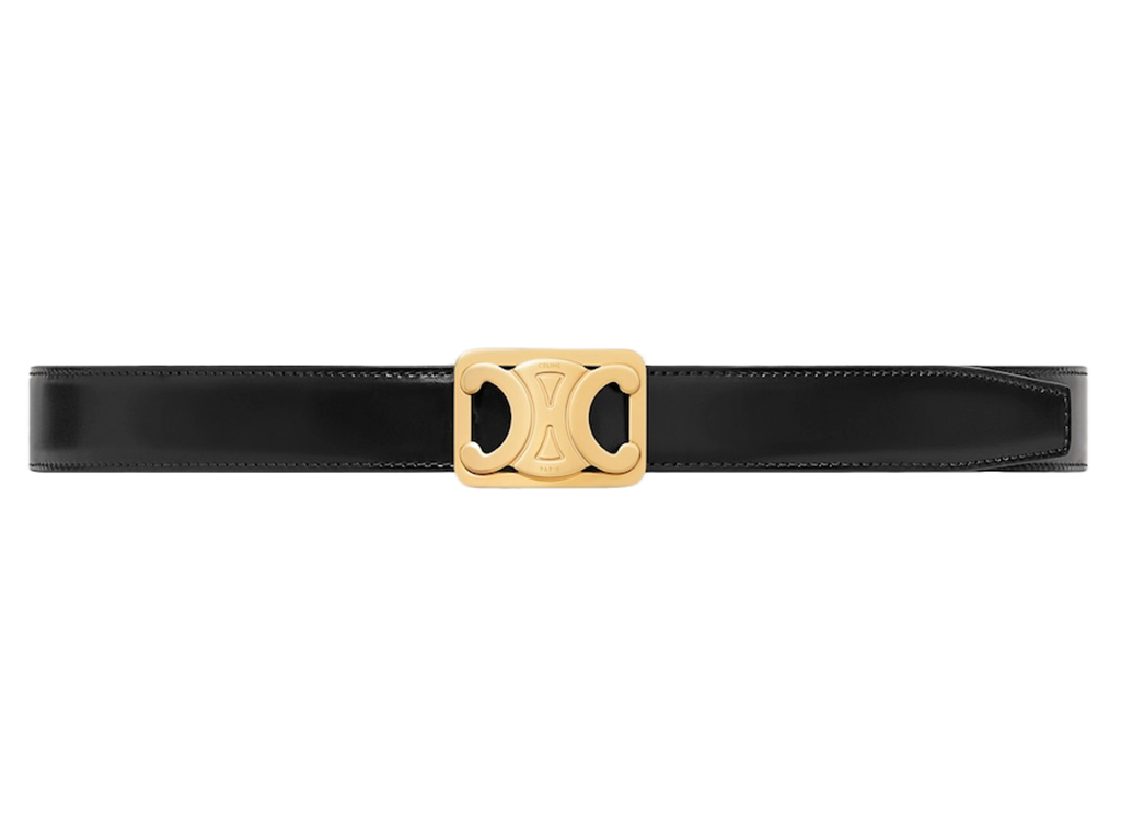 That Lung Celine Medium Reversible Framed Triomphe Belt 'Black' 45BIZ3APC-04TB