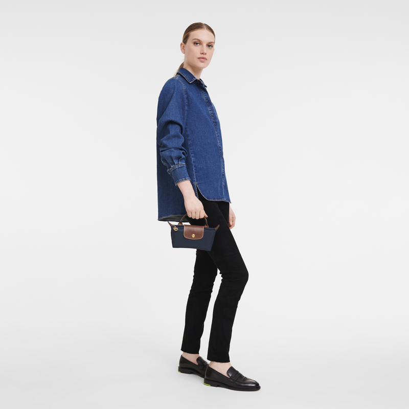 Tui Longchamp Le Pliage Original Pouch With Handle 'Navy' 34175089P68