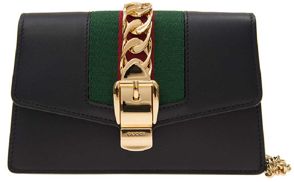 Tui Gucci Sylvie Leather Mini Chain Bag 'Black' 494646-CWLSG-1060