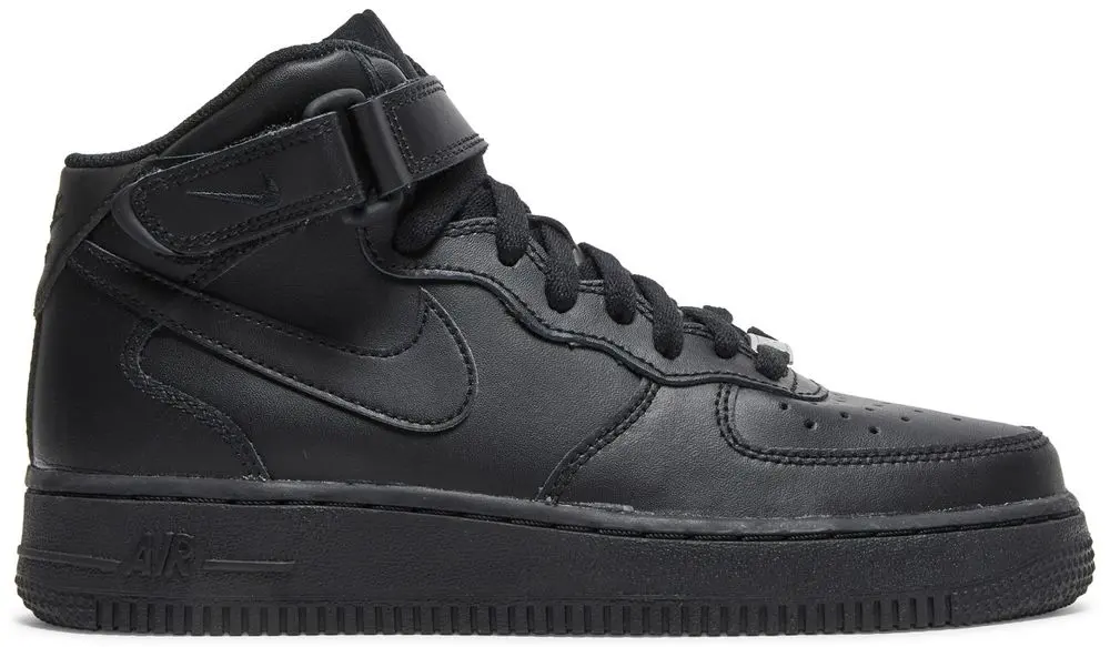 Giay Nike Air Force 1 Mid LE GS 'Triple Black' DH2933-001