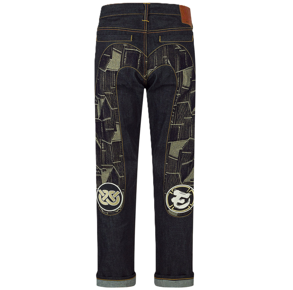 Quan Evisu Patchwork Daicock Insert And Wheel Of Wisdom 'Blue' 2EAHTM4JE113217DN