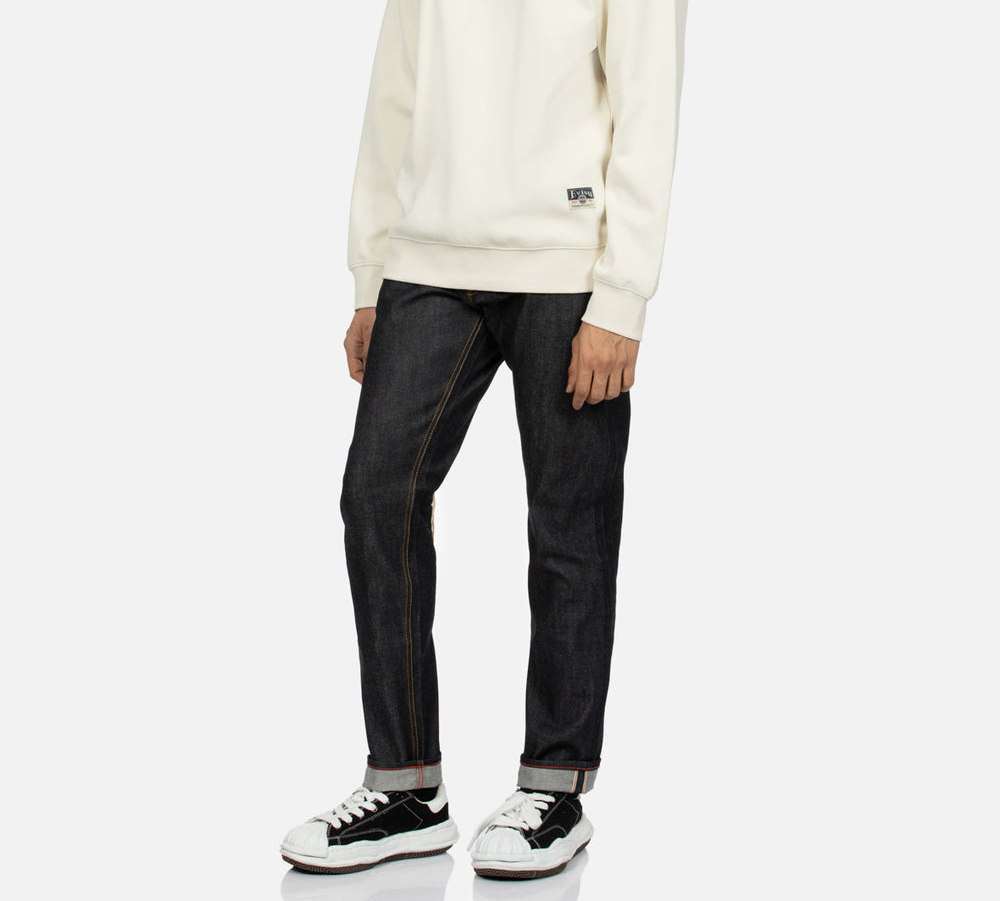 Quan Evisu Kamon Brocade Applique Daicock Carrot-Fit 'Blue' 2ESHTM4JE702417DP