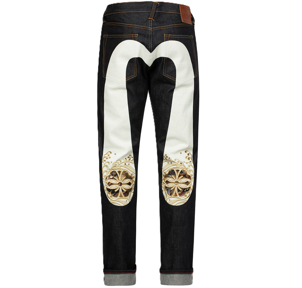 Quan Evisu Kamon Brocade Applique Daicock Carrot-Fit 'Blue' 2ESHTM4JE702417DP