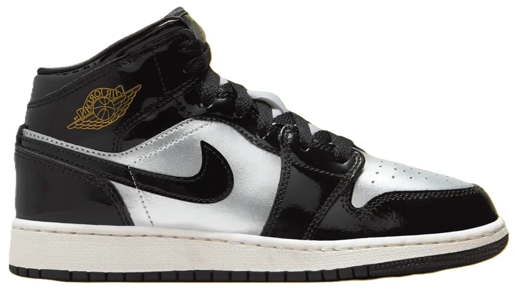Giay Nike Air Jordan 1 Mid SE GS 'Black Metallic Silver' FZ3938-001