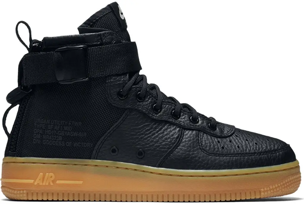 Giay Nike SF Air Force 1 GS 'Mid Black Gum' AJ0424-001