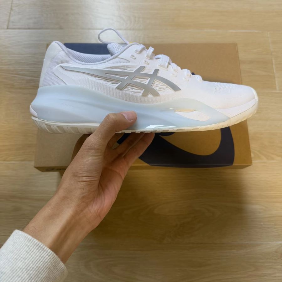 Alternative view of Giày Asics Gel Resolution X 'White Pure Silver' 1042A279-100