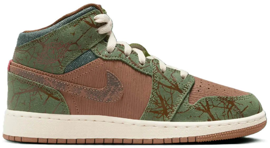 Giay Nike Air Jordan 1 Mid GS 'Treeline' FQ8101-200