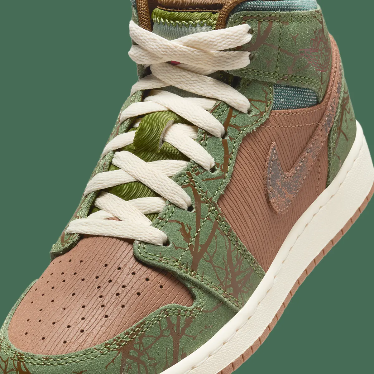 Giay Nike Air Jordan 1 Mid GS 'Treeline' FQ8101-200