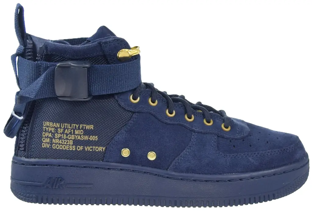 Giay Nike SF Air Force 1 Mid GS 'Obsidian Black' AJ0424-400