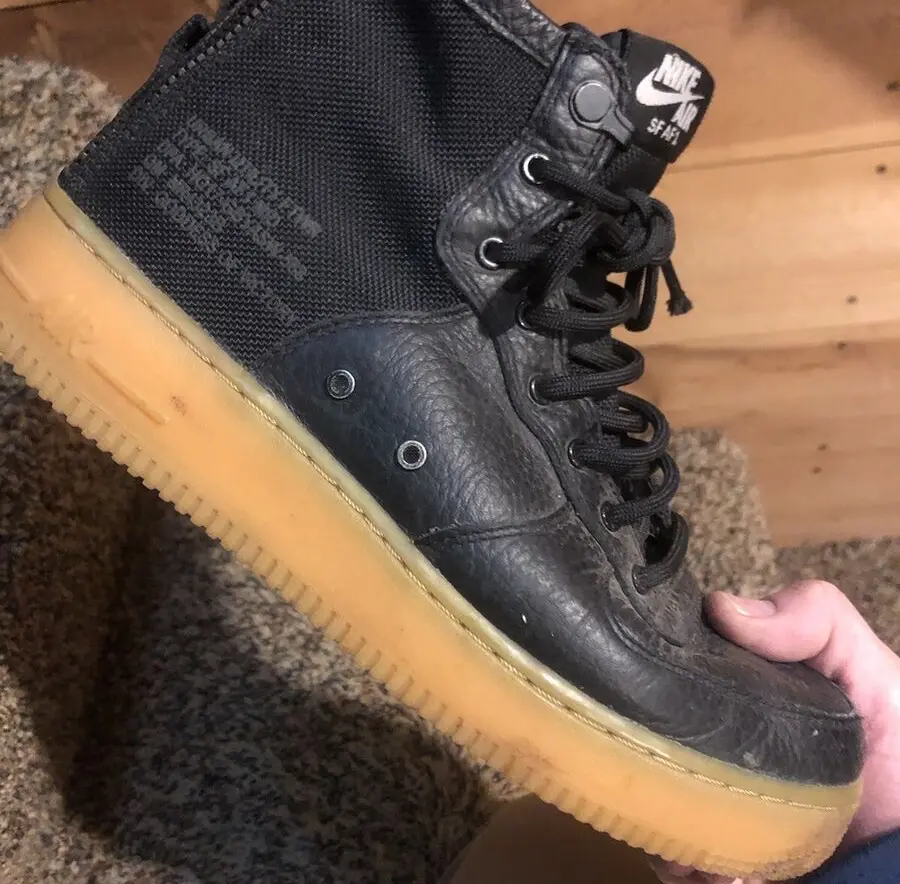 Giay Nike SF Air Force 1 GS 'Mid Black Gum' AJ0424-001