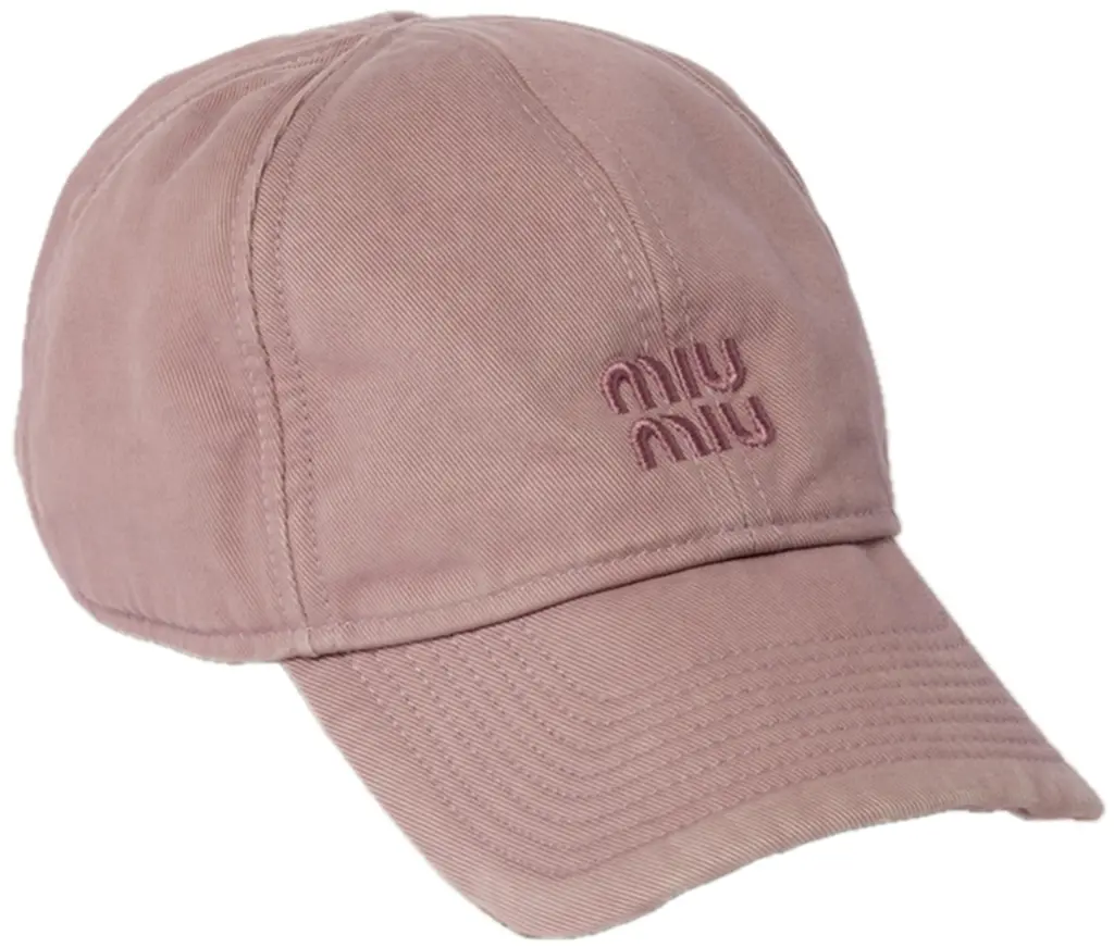 Mu Miu Miu Drill Baseball Cap 'Raspberry' 5HC370-2CR2-F0590