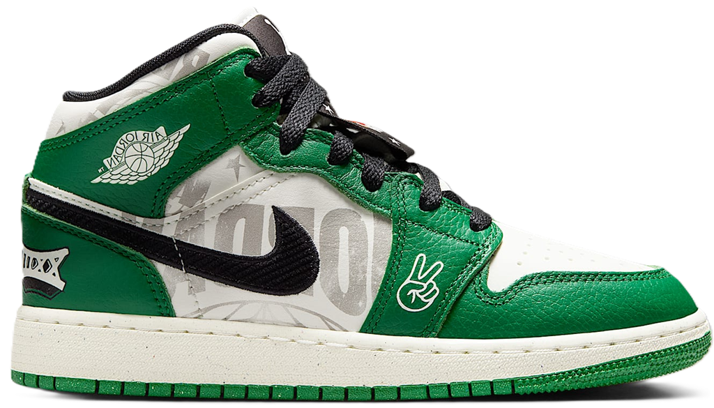 Giay Nike Air Jordan 1 Mid SE GS 'Overbranded' HF3200-300