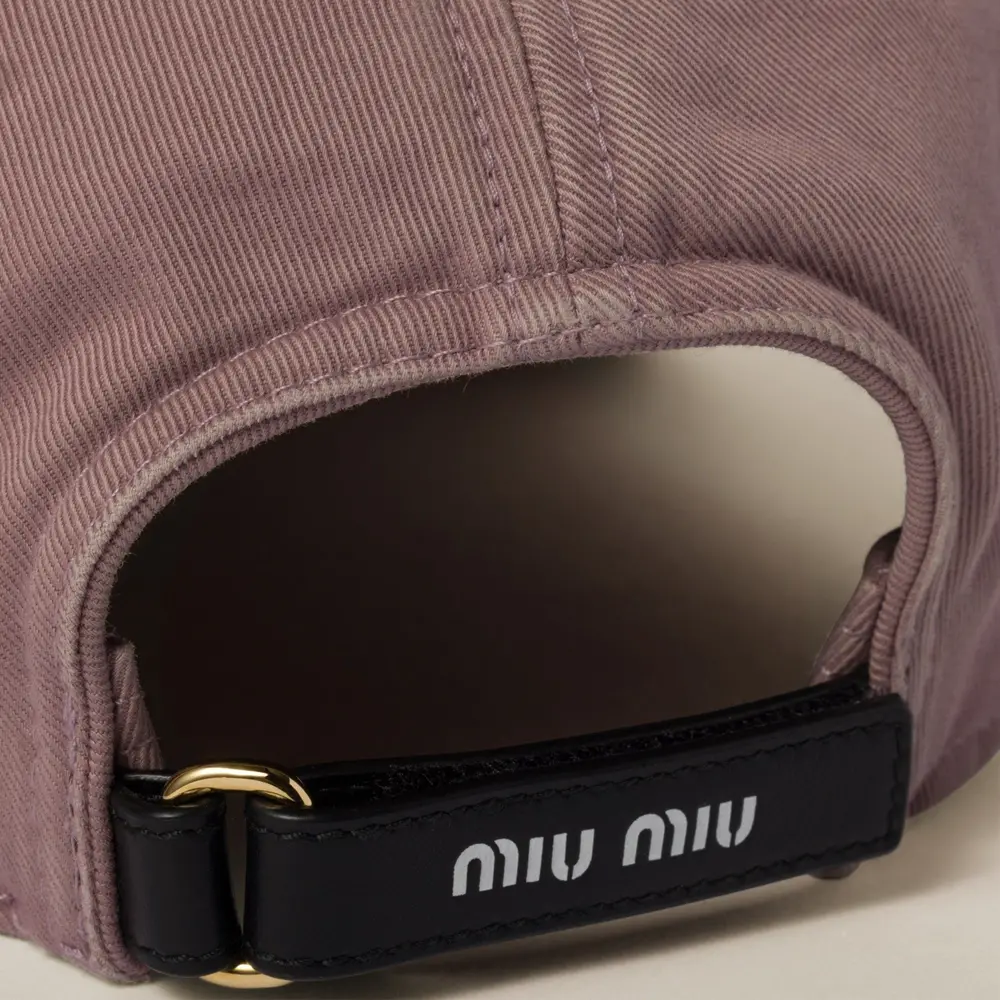 Mu Miu Miu Drill Baseball Cap 'Raspberry' 5HC370-2CR2-F0590