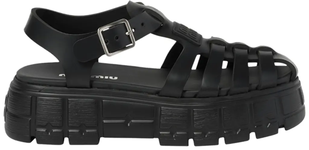 Dep Miu Miu Soft Cage Flatform Sandal 'Black' 5X140E-3LKK-F0002-F-050