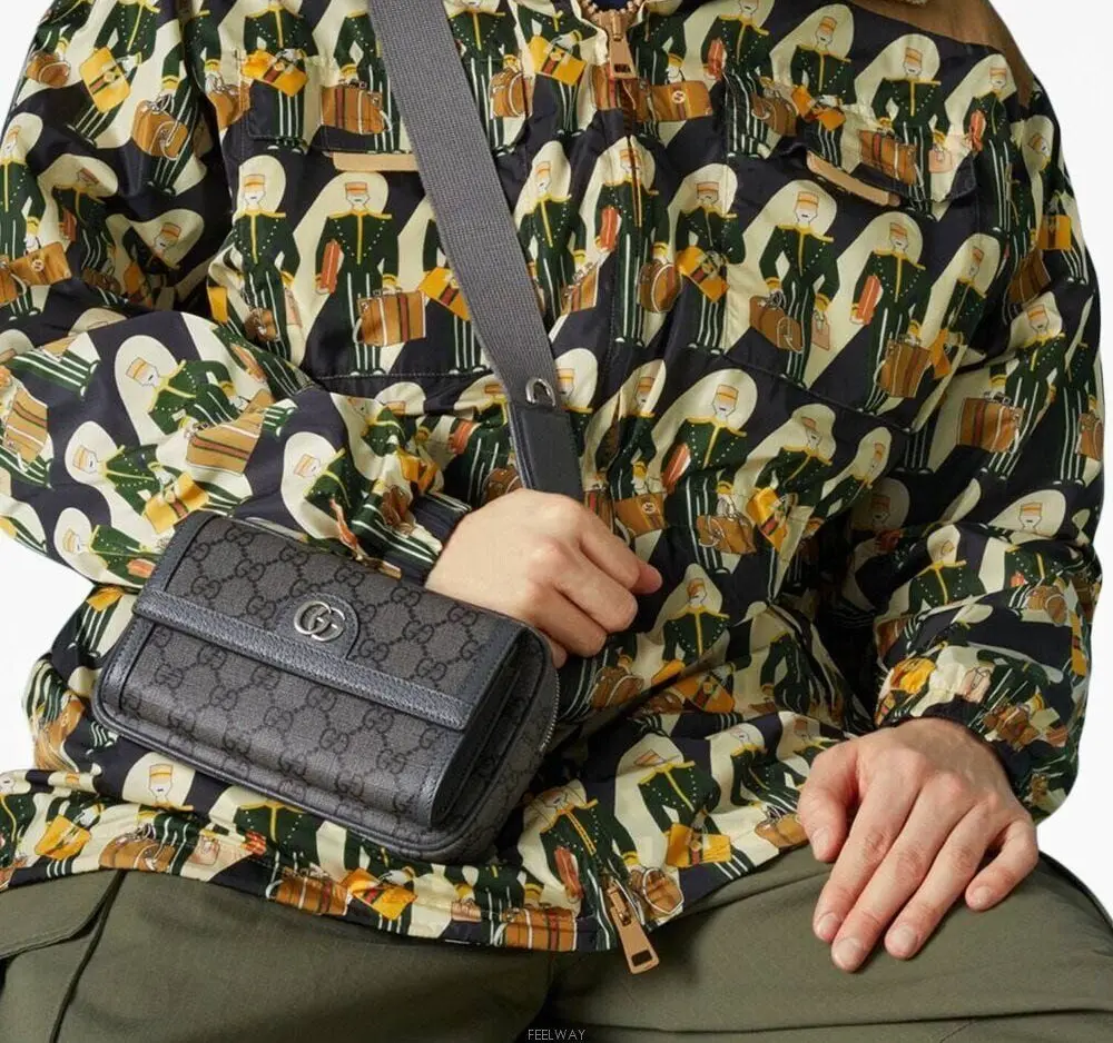 Tui Gucci Crossbody Bag Monogram Logo 'Grey' 746308-2ZGMN-1244