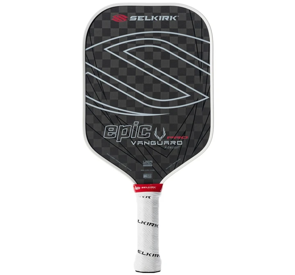 Vot Pickleball Selkirk Vanguard Pro Epic Raw Carbon 16mm 'Black White'