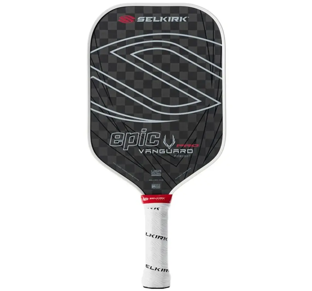 Vot Pickleball Selkirk Vanguard Pro Epic Raw Carbon 16mm 'Black White'