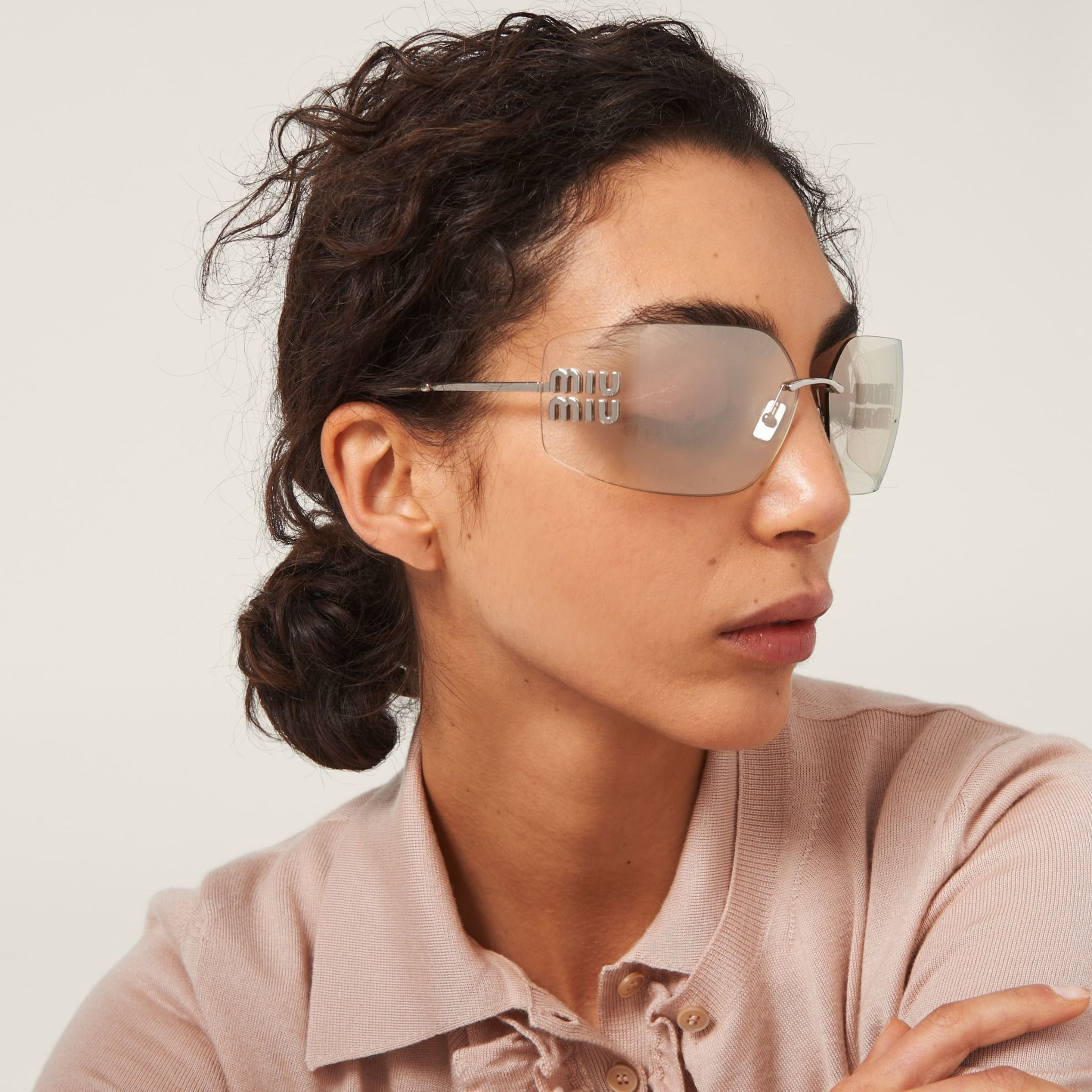 Kinh Miu Miu Runway Sunglasses 'Light Gold' SMU54Y-M1BC-FE10F-C-080