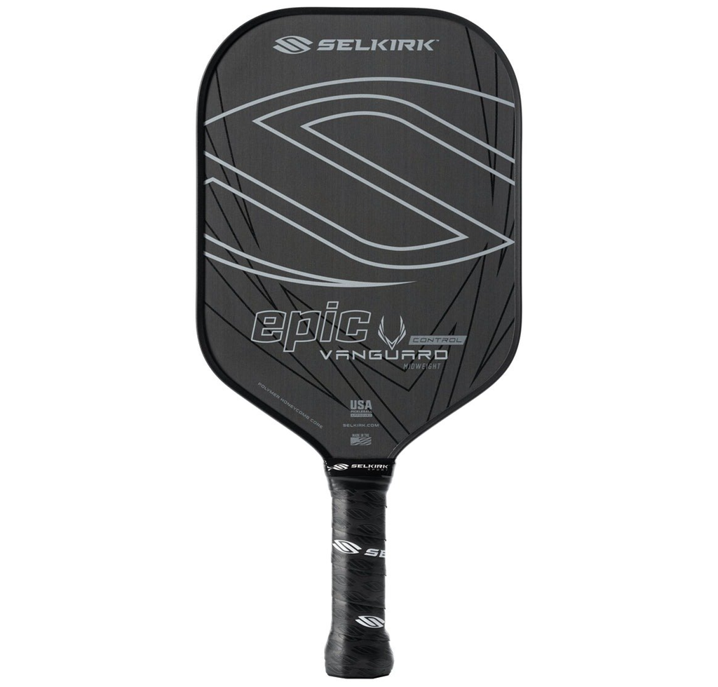 Vot Pickleball Selkirk Vanguard Control Epic Raw Carbon Midweight 'Black'
