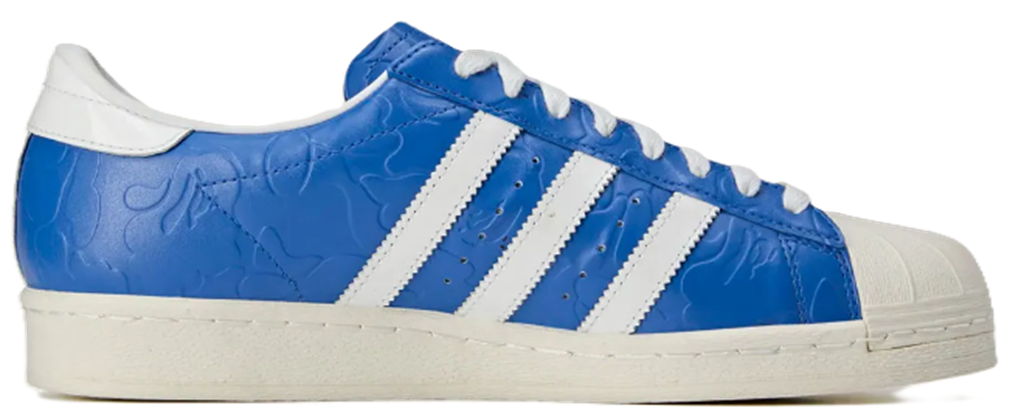 Giay Adidas Superstar Vintage Bape ‘Blue White’ JR2702