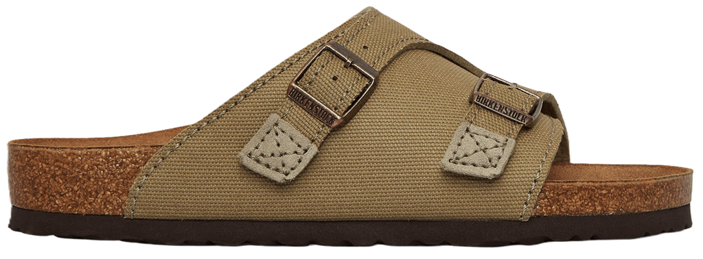 Dep Birkenstock Zurich Suede Canvas Sandals 'Faded Khaki' 1028755