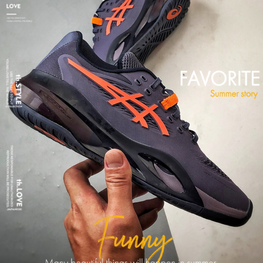 Alternative view of Giày Asics Gel Resolution X 'Greyish Purple Nova Orange' 1041A487-500