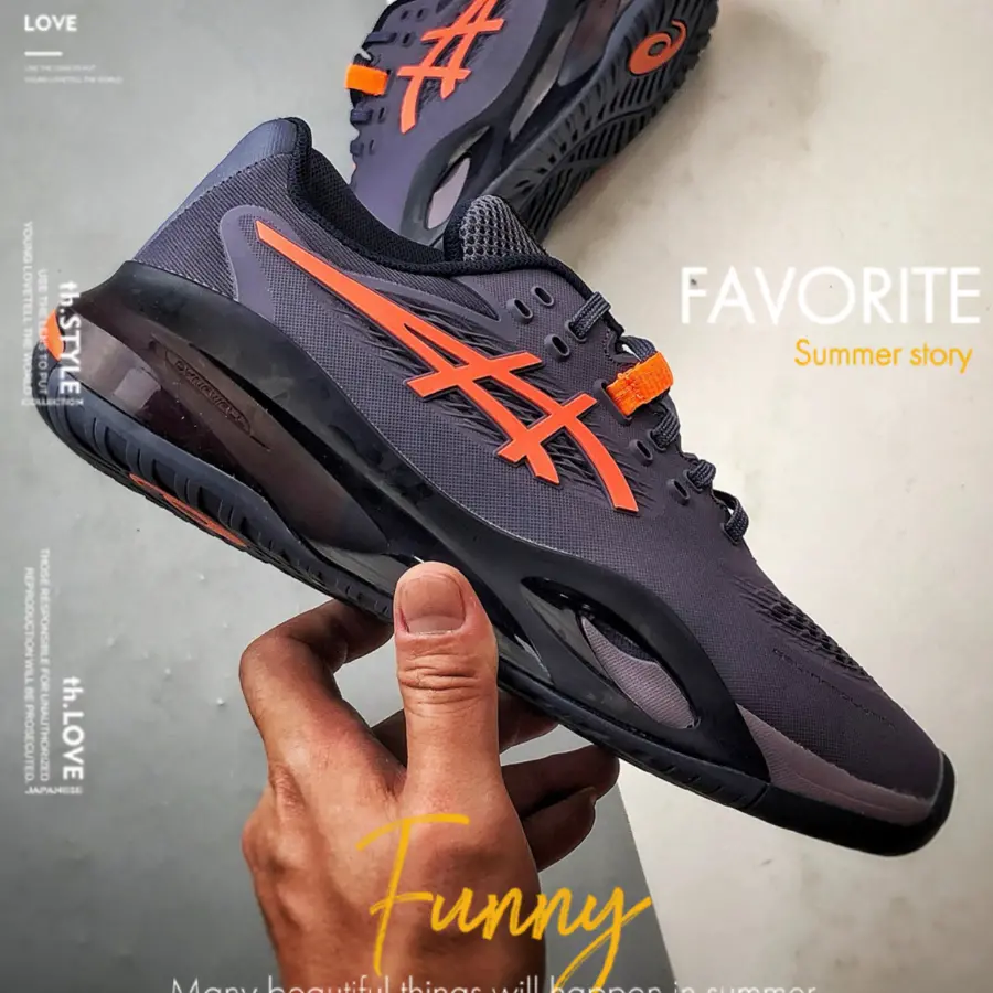 Alternative view of Giày Asics Gel Resolution X 'Greyish Purple Nova Orange' 1041A487-500