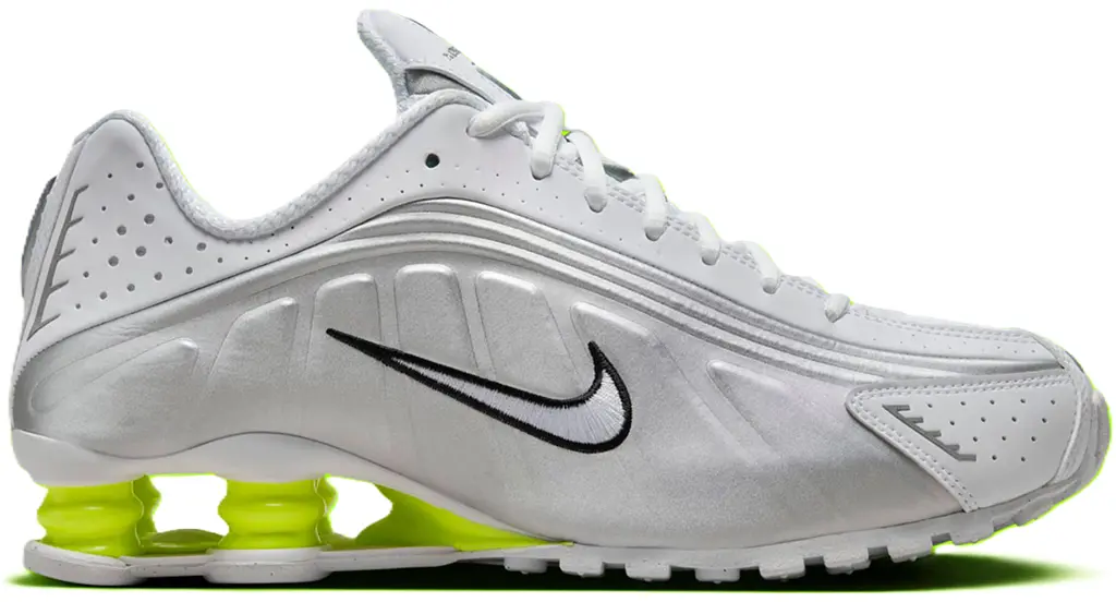 Giay Nike Shox R4 'White Metallic Silver Volt' AR3565-102