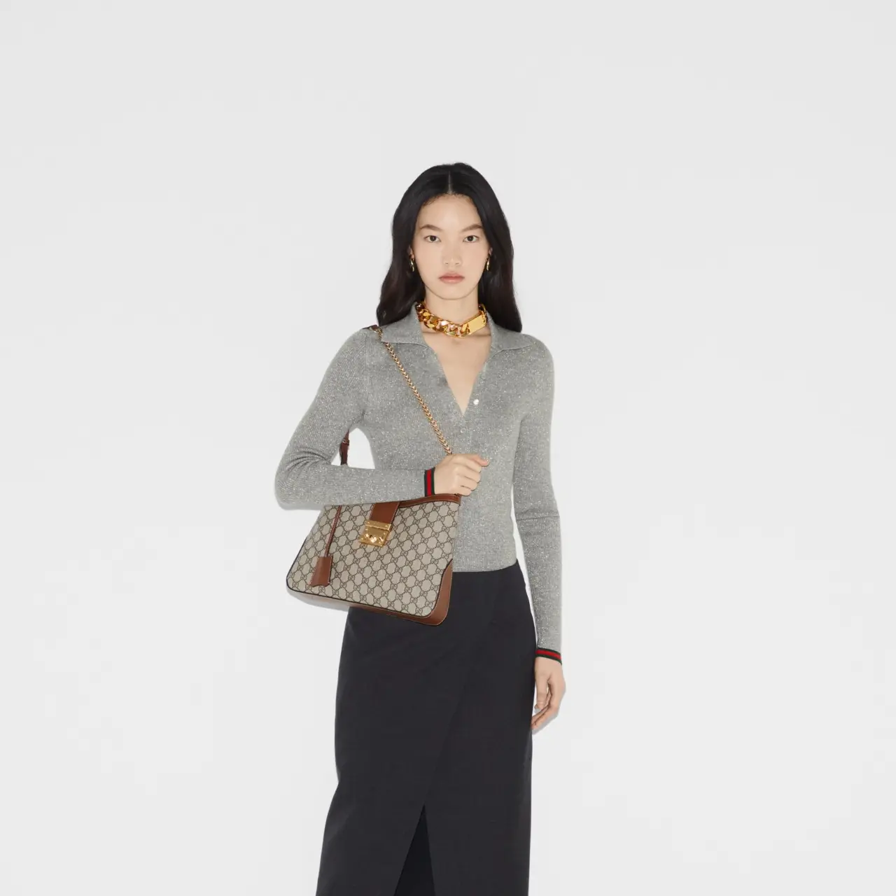 Tui Gucci Padlock GG Medium Shoulder Bag 'Beige' 795113-KHNKG-8534