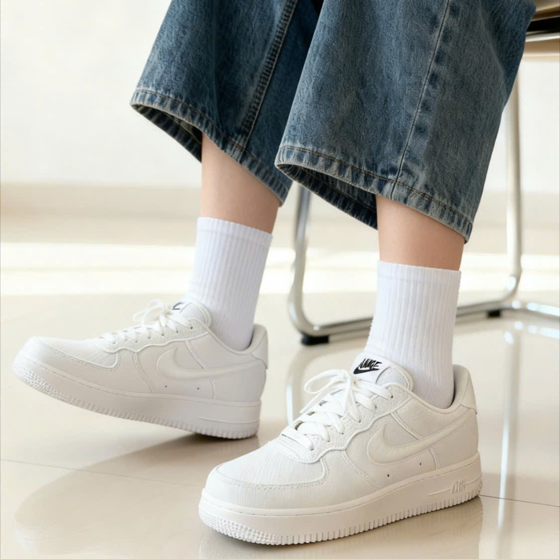 Alternative view of Giày Nike Air Force 1 Low Canvas 'Triple White' HV1204-100