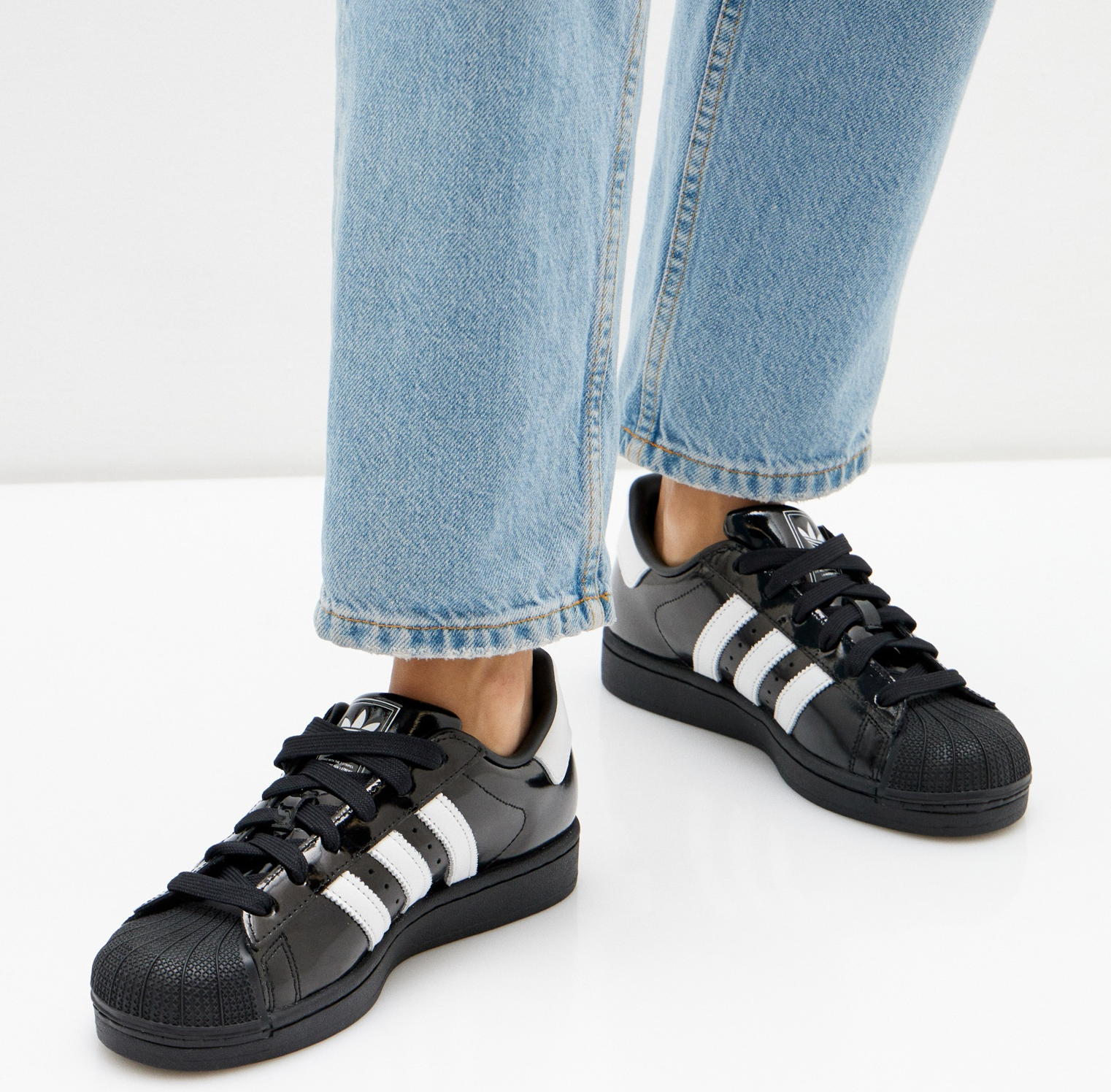 Giay Adidas Superstar II 'Black White Patent' JH7756