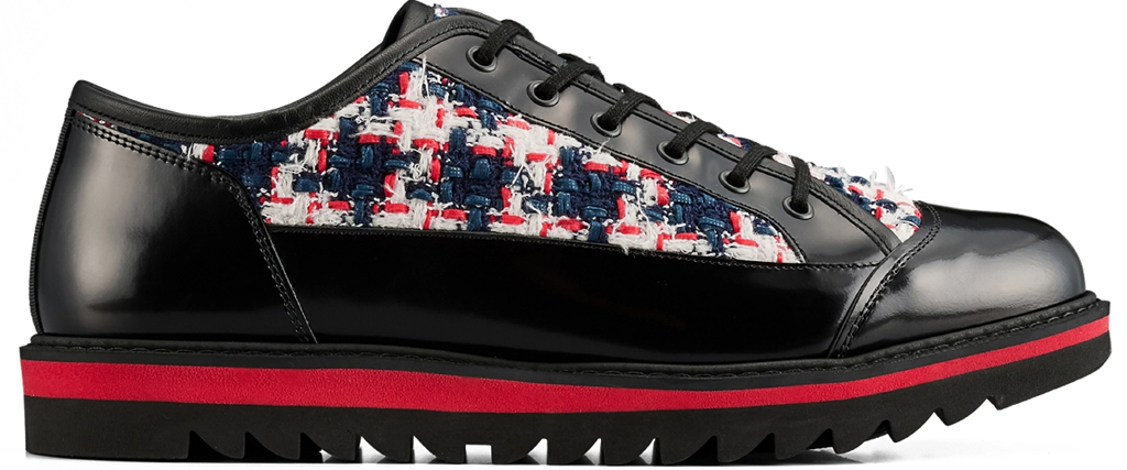 Giay Onitsuka Tiger Blucher Lo 'Black Classic Red Tweed' 1183C330-002