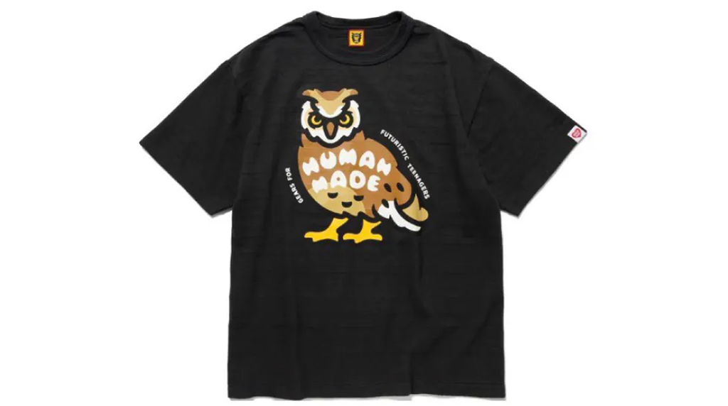 Ao Human Made Owl T-Shirt 'Black' HM25TE005