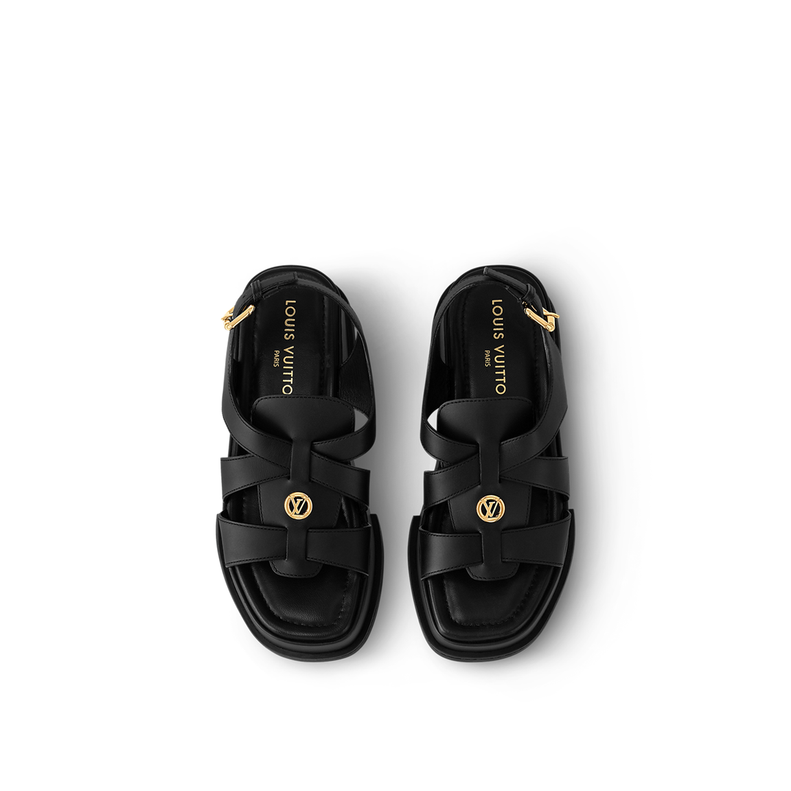 Dep Louis Vuitton Maya Flatform Sandals 'Black' 1ACYJP