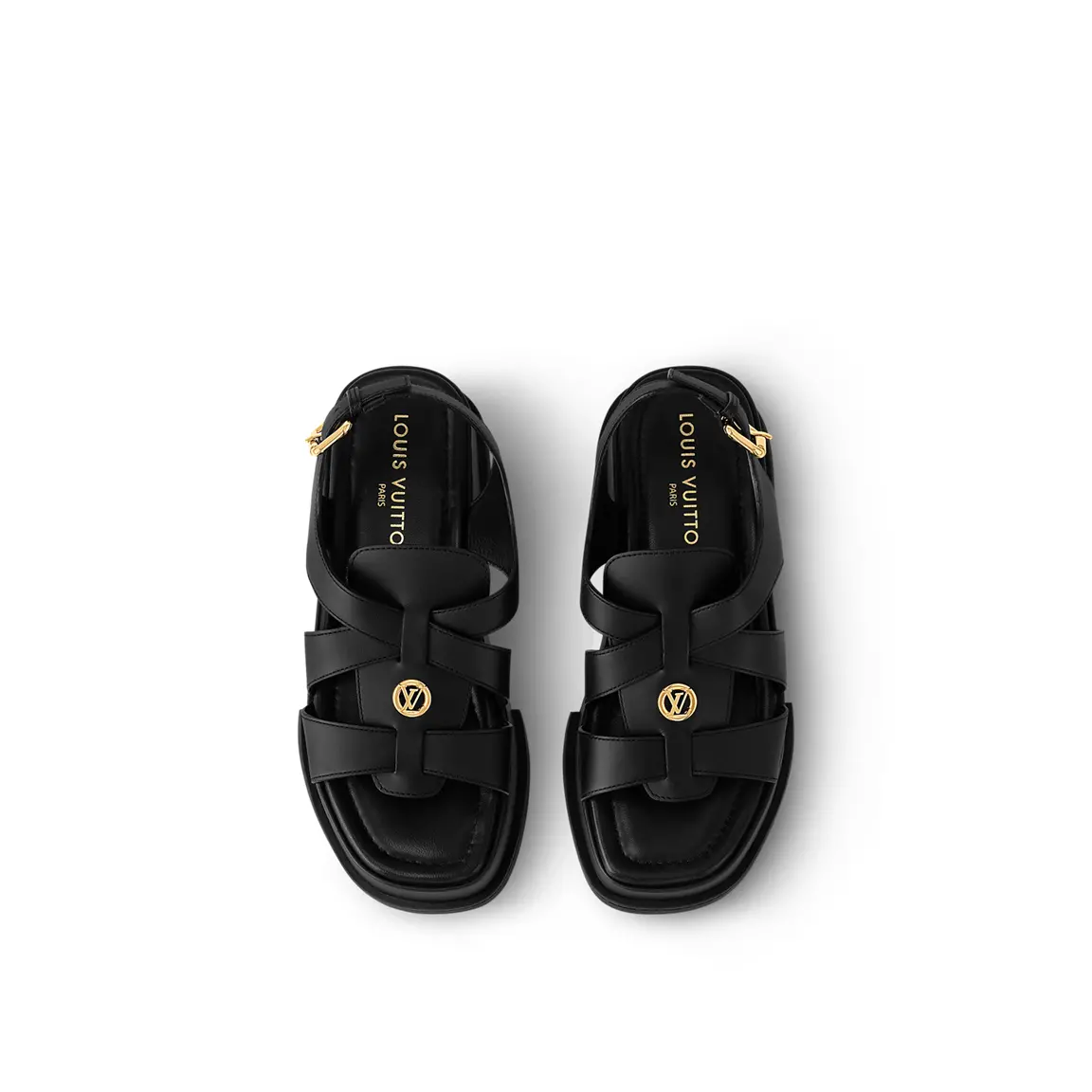 Dep Louis Vuitton Maya Flatform Sandals 'Black' 1ACYJP