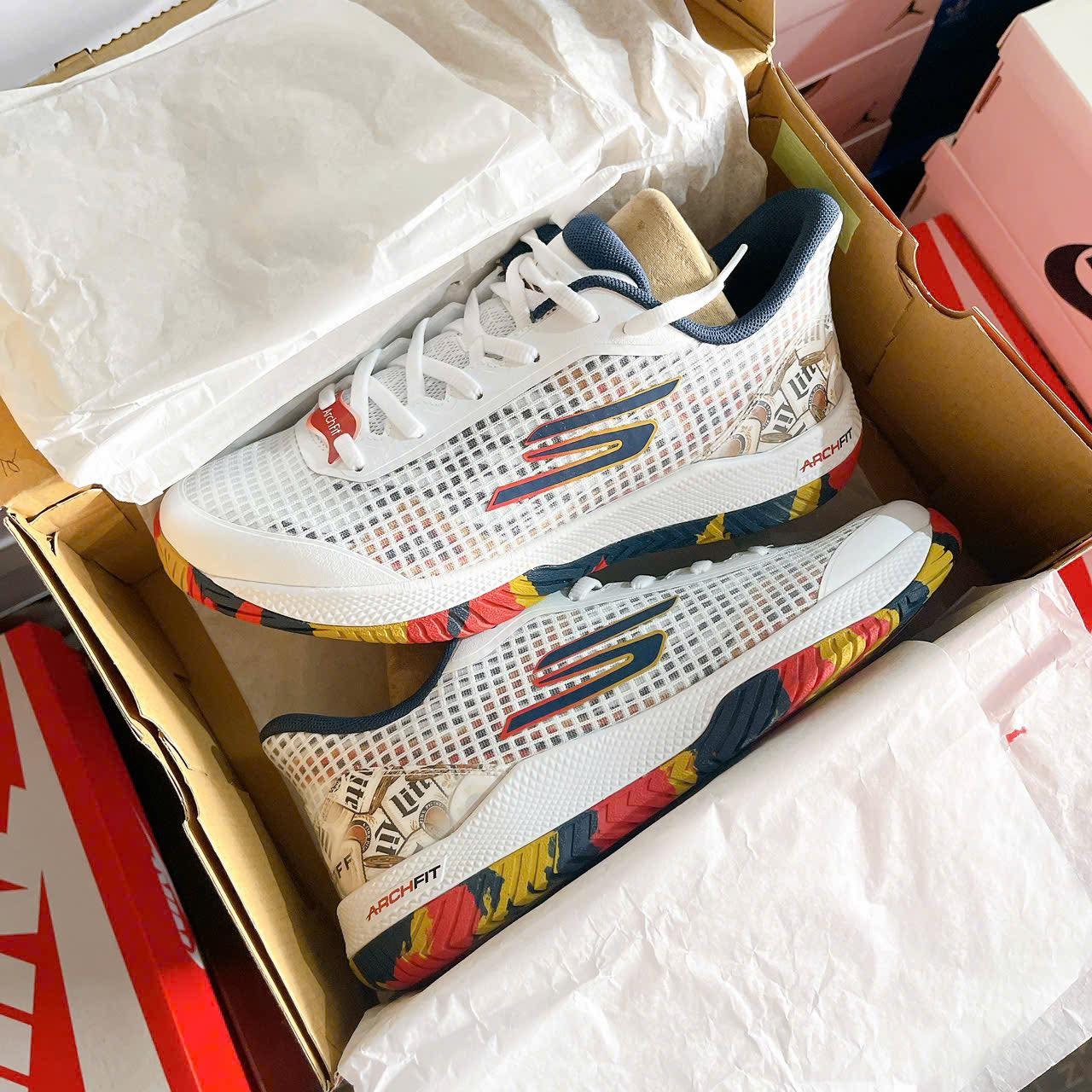 Alternative view of Giày Skechers Lite Viper Court Pro LE x Miller 'White' 246119-WMLT