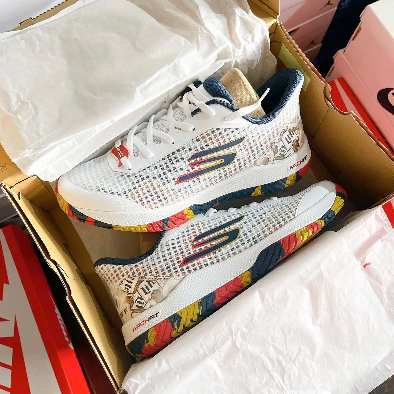 Alternative view of Giày Skechers Lite Viper Court Pro LE x Miller 'White' 246119-WMLT