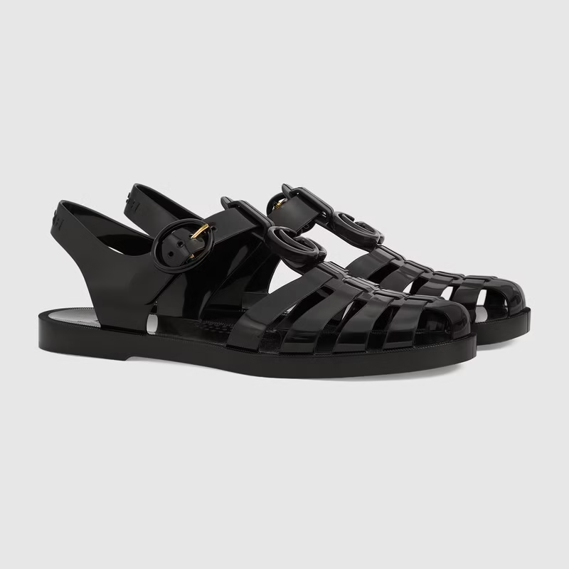 Dep Gucci Sandal With Double G 'Black Rubber' 676971-JFM00-1000