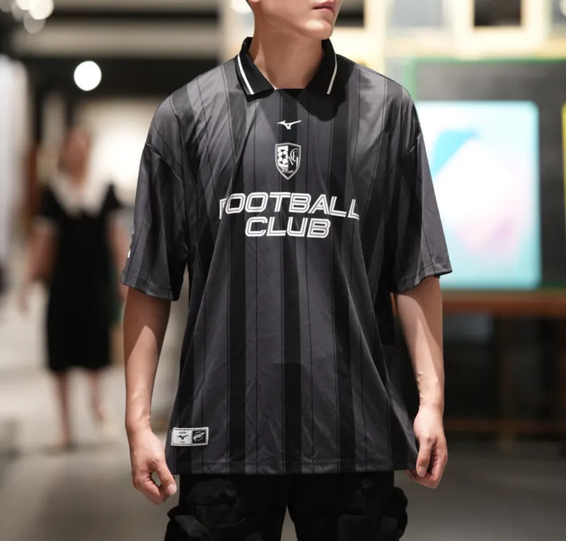 Ao Mizuno Essential Striped Short Sleeved 'Black' K2CA46Y1