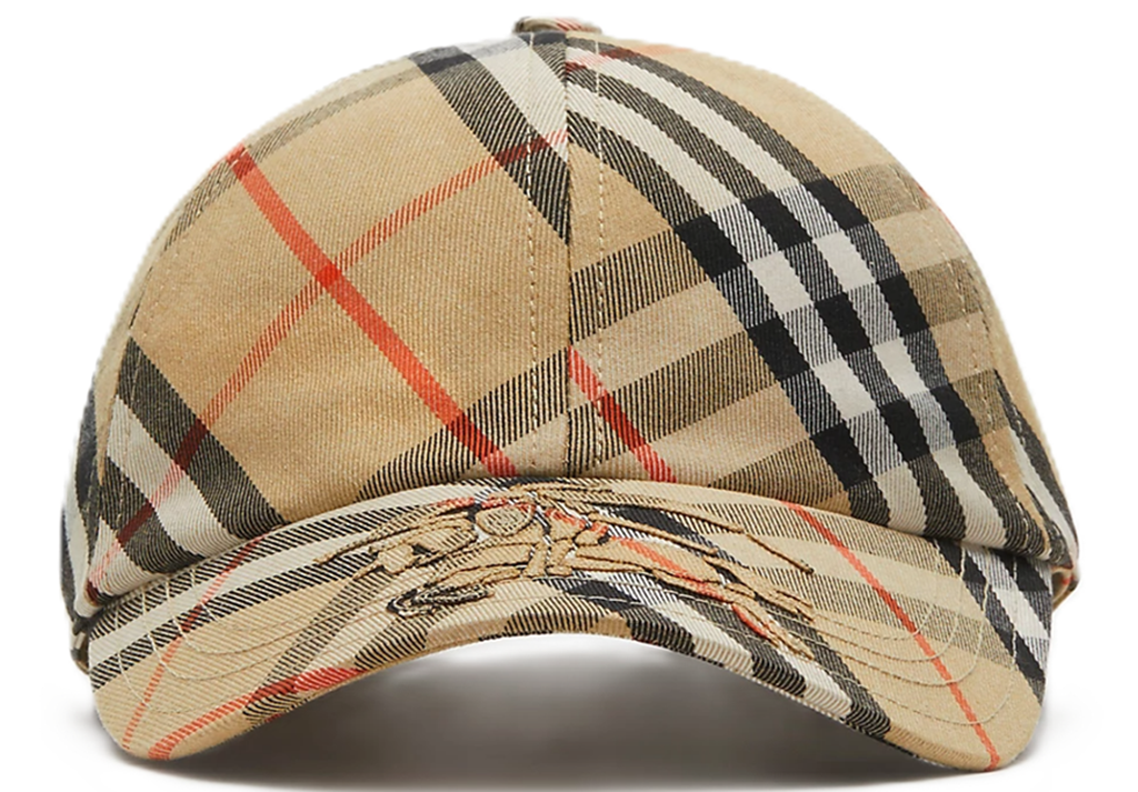 Mu Burberry Check Cotton Blend Baseball Cap 'Sand' 80857231