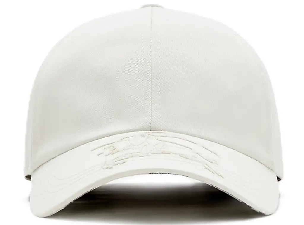 Mu Burberry Cotton Blend Baseball Cap 'Salt' 80857311