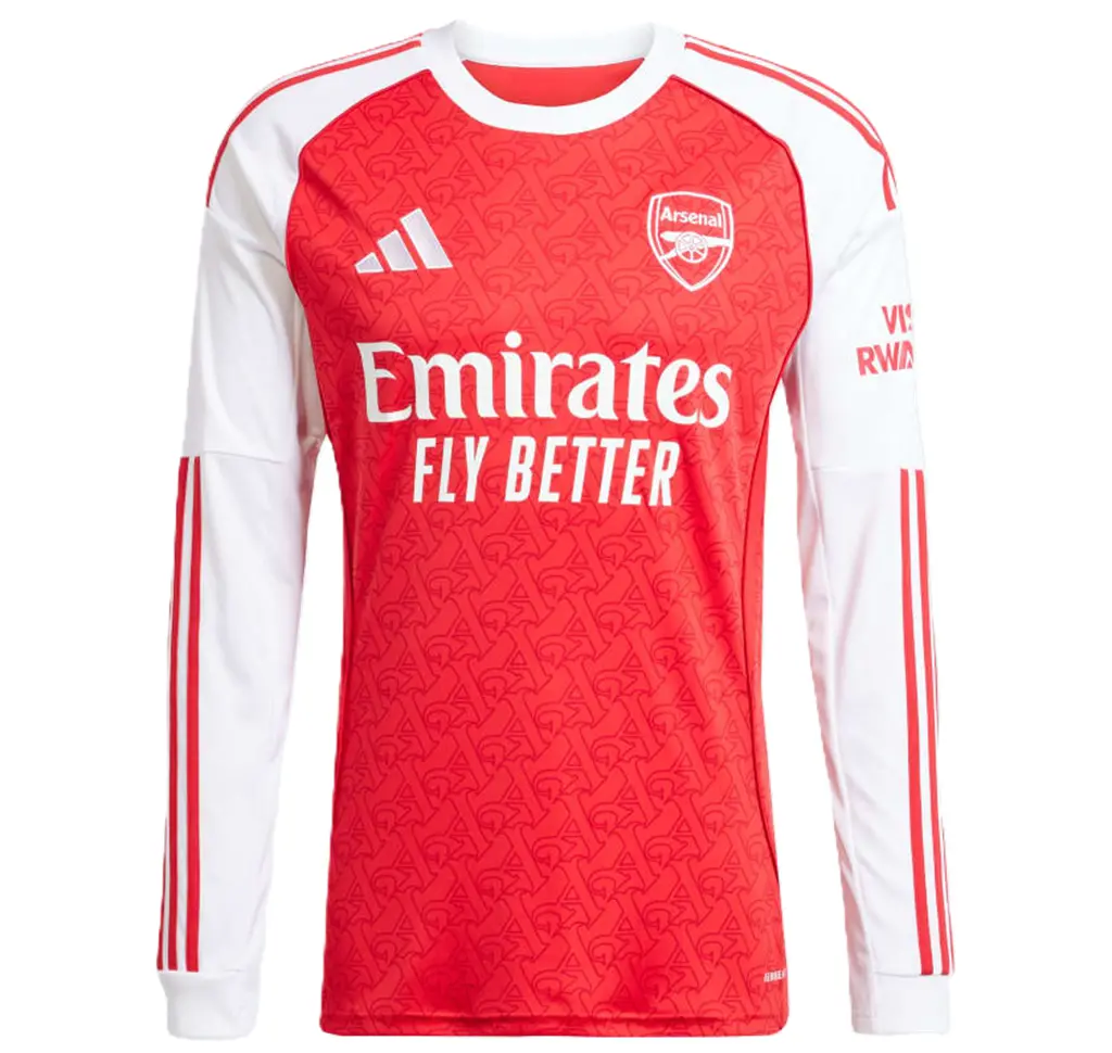Ao Adidas Arsenal 25/26 Long Sleeve Home Jersey 'Red White' JI9536
